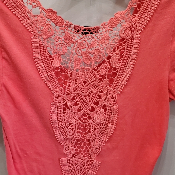 ACTIVE BASIC CORAL SHORT SLEEVE STRETCHY TOP WITH DETAILED BACK - Picture 6 of 8